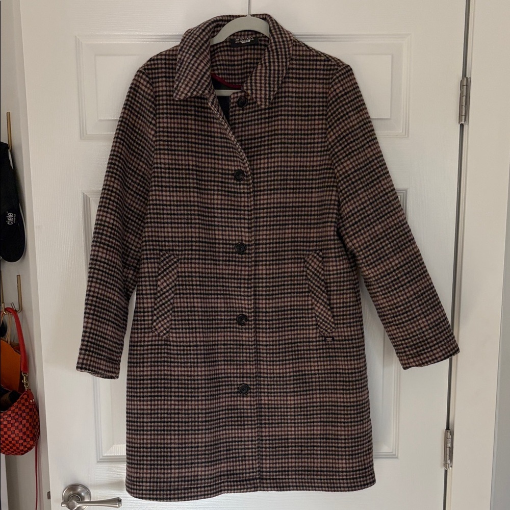 Scotch & Soda Brown Plaid Wool Coat - Picture 6 of 11